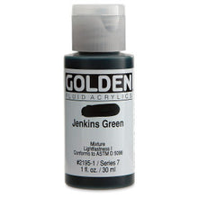 Load image into Gallery viewer, GOLDEN Fluid Acrylics Jenkins Green (2195-1)
