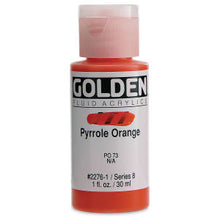Load image into Gallery viewer, GOLDEN Fluid Acrylics Pyrrole Orange (2276-1)