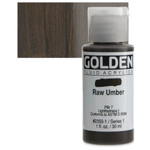Load image into Gallery viewer, GOLDEN Fluid Acrylics Raw Umber (2350-1)