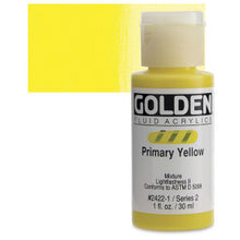 Load image into Gallery viewer, GOLDEN Fluid Acrylics Primary Yellow  (2422B-1)