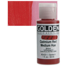 Load image into Gallery viewer, GOLDEN Fluid Acrylics Cadmium Red Medium Hue (2425-1)