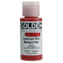 Load image into Gallery viewer, GOLDEN Fluid Acrylics Cadmium Red Medium Hue (2425-1)