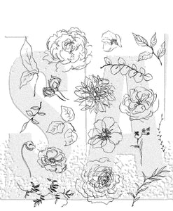 Stampers Anonymous Tim Holtz Cling Rubber Stamps Floral Elements (CMS445)