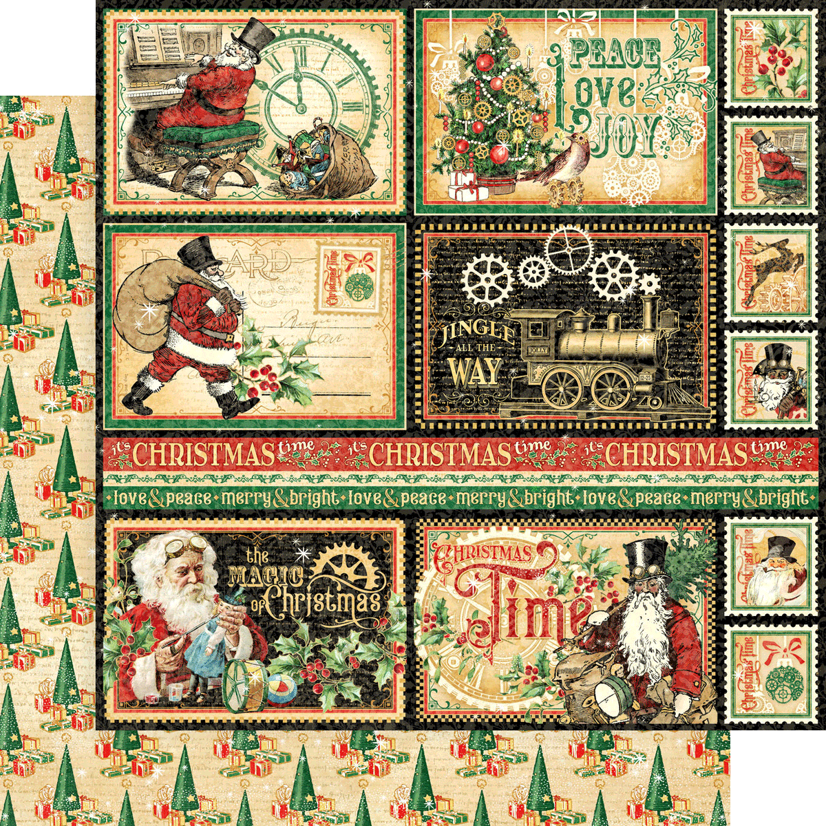 Traditional Christmas Digital Scrapbook Paper Pack – Your Paper Stash