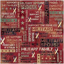 Karen Foster Designs 12x12 Scrapbook Paper Military Family Collage (64768)
