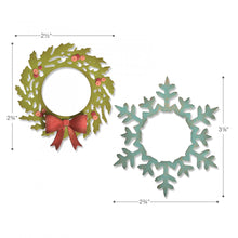 Load image into Gallery viewer, Sizzix Thinlits Wreath & Snowflake by Tim Holtz (664210)