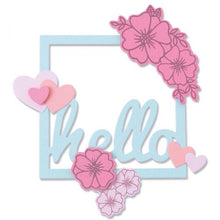 Load image into Gallery viewer, Sizzix Framelits Die Set with Stamps Floral Hello (665656)