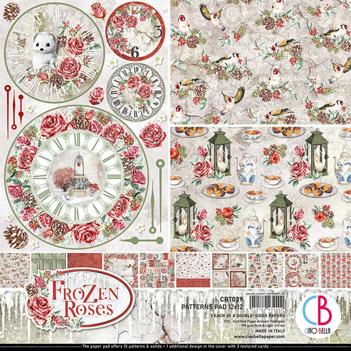 Ciao Bella 12x12 Patterns Pad Frozen Roses (CBT039)