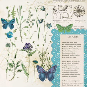 49 and Market Curators Botanical Collection 12x12 Scrapbook Paper Les Fleurs (CB-35670)