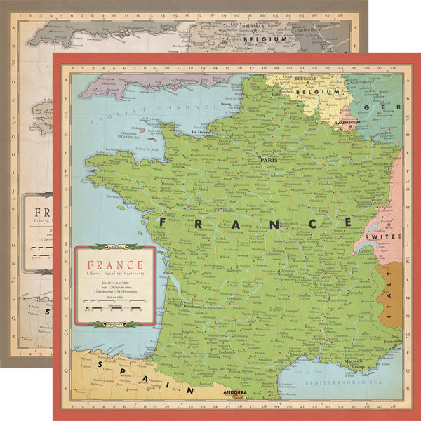 Carta Bella Paper Co. Cartography No. 1 Collection - France 12
