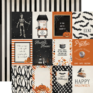 Carta Bella Paper Co. Halloween Market Collection - 3x4 Journaling Cards 12" x 12" Scrapbook Paper (CBHM121002)