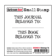 Load image into Gallery viewer, Darkroom Door Small Stamp Belongs To (DDSM014)
