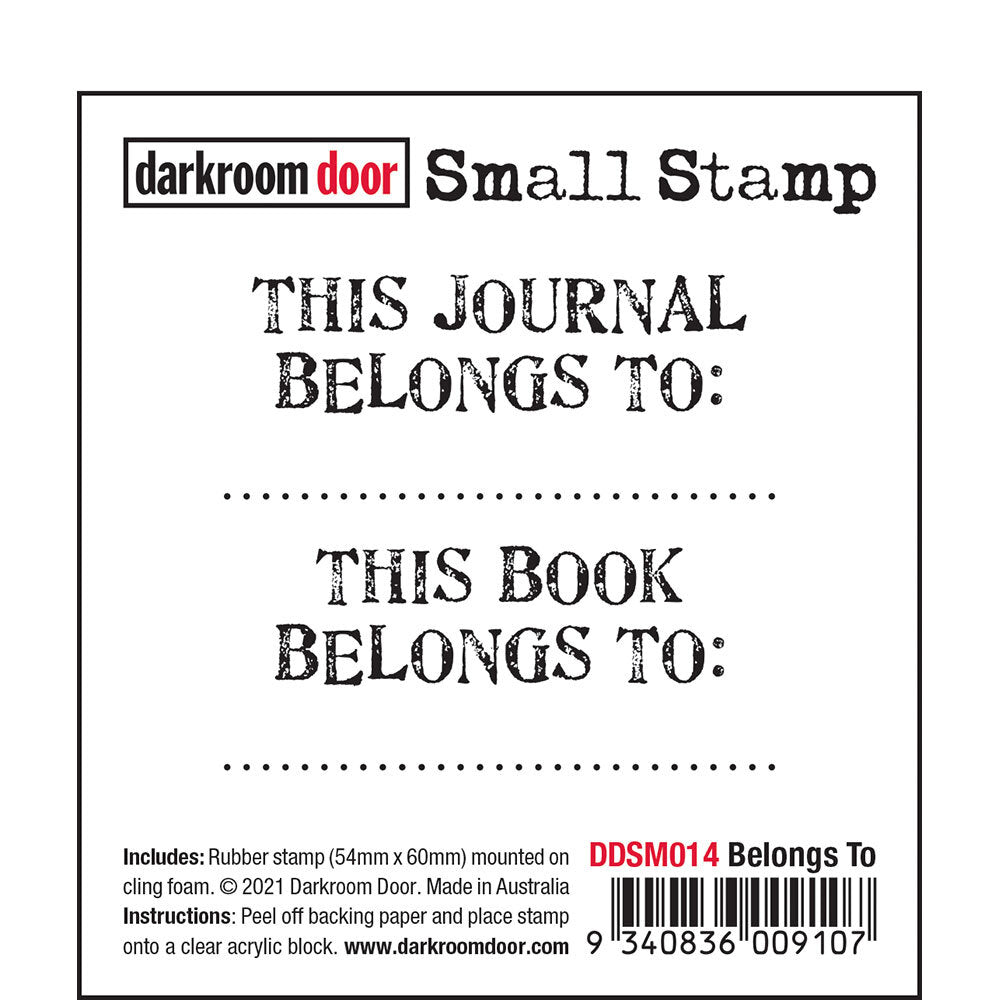 Darkroom Door Small Stamp Belongs To (DDSM014)