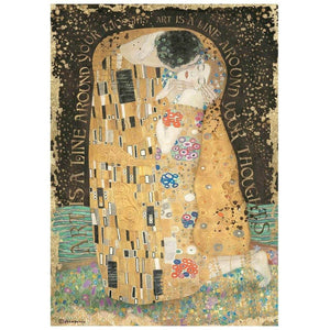 Stamperia A4 Rice Paper Klimt Collection The Kiss (DFSA4637)