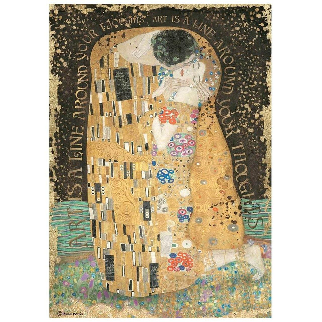 Stamperia A4 Rice Paper Klimt Collection The Kiss (DFSA4637)