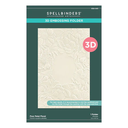 Spellbinders Paper Arts Four Petal Floral 3D Embossing Folder (E3D-053)
