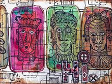 Load image into Gallery viewer, PaperArtsy Eclectica3 Rubber Stamp Set Tribal Faces designed by Gwen Lafleur (EGL09)