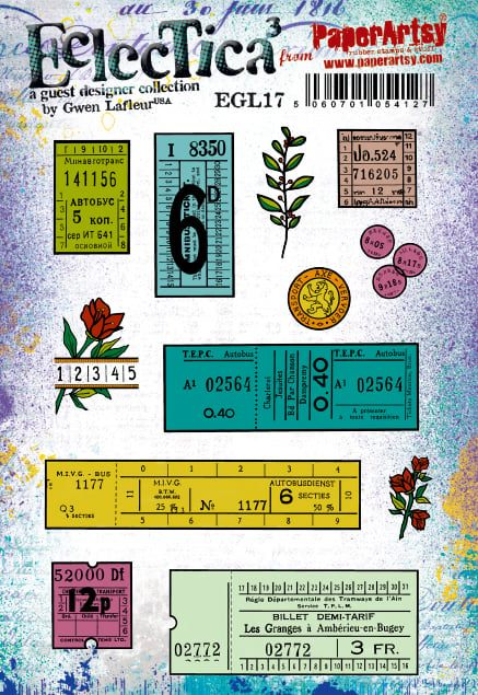 PaperArtsy Eclectica3 Rubber Stamp Set Tags & Tickets designed by Gwen Lafleur (EGL17)