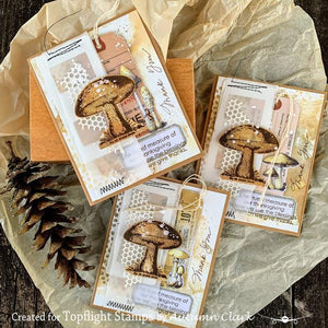 PaperArtsy Stamp Set Acorns & Mushrooms designed by Scrapcosy (ESC05)