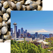 Load image into Gallery viewer, Reminisce The Great Northwest Collection 12x12 Scrapbook Paper Seattle (GN-001)
