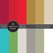 Load image into Gallery viewer, Memory Box 6x6 Shimmering Cardstock Holiday Glitter Pad (GP1005)