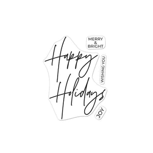 Hero Arts Clear Stamp & Hot Foil Plate Happy Holidays (CM646)