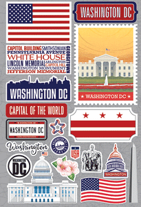 Reminisce Die Cut Stickers Jet Setters Washington DC (JET-050)