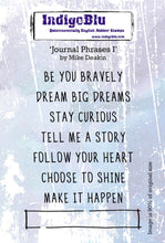 Load image into Gallery viewer, IndigoBlu Quintessentially English Rubber Stamps Journal Phrases I (IND0572)