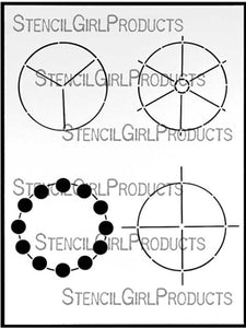 StencilGirl Products- 9" x 12" Simple Color Wheels Stencil (L151)