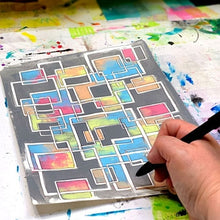 Load image into Gallery viewer, StencilGirl Products - Squares Overlapping Filled 1 9" x 12" Stencil (L781)