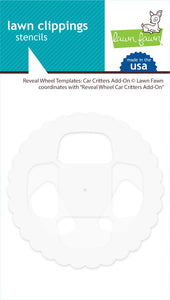 LawnFawn  Stencils Reveal Wheel Templates Car Critters Add-On coordinates with "Reveal Wheel Car Critters Add On" (LF2341)