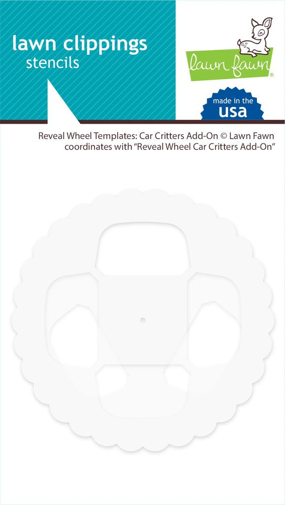 LawnFawn  Stencils Reveal Wheel Templates Car Critters Add-On coordinates with 