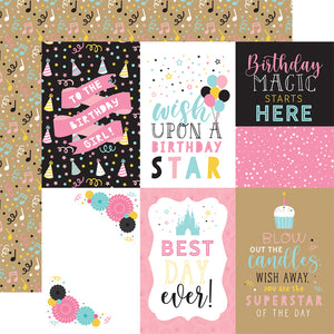 Echo Park Paper Co. 12x12 Scrapbook Paper - Magical Birthday Girl Collection - 4x6 Journaling Card (MBG231012)