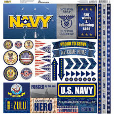 Reminisce Scrapbook Paper - Die Cut Stickers - 12" x 12" - Navy - NAV-100