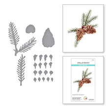 Load image into Gallery viewer, Spellbinders Paper Arts Cutting Dies Pine Cone and Evergreen Bough with Ladybugs (S4-1112)