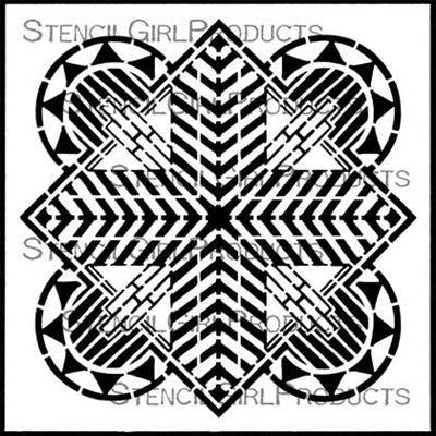 StencilGirl Products - Art Deco Sun Medallion 6
