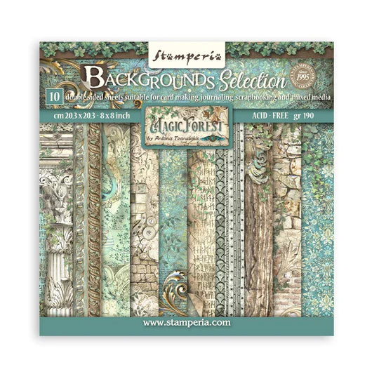 Stamperia Magical Forest Collection 8x8 Backgrounds Paper Pack (SBBS79)