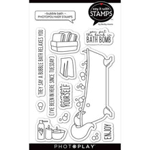 Load image into Gallery viewer, Photoplay Say It With Stamps Photopolymer Stamp & Die Set Bubble Bath (SIS2657/2658)