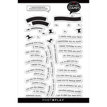 Load image into Gallery viewer, Photoplay Say It With Stamps Photopolymer Stamp & Die Set Banner Sentiments (SIS2669/2670)
