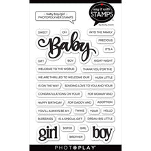 Load image into Gallery viewer, Photoplay Say It With Stamps Photopolymer Stamp & Die Set Baby Boy/Girl (SIS2675/2676)