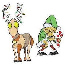 Load image into Gallery viewer, Art Gone Wild! Cling Stamps - Zombie Elf & Reindeer (L-2804)