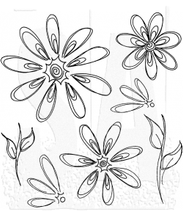 Load image into Gallery viewer, Dylusions Cling Mount Stamps Fancy Florals (DYR40941)
