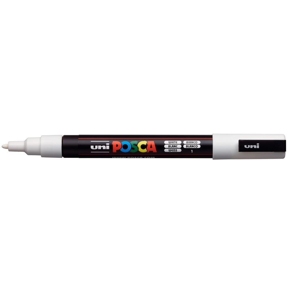 Posca Paint Marker 0.9-1.3mm Bullet Shaped White PC-3M