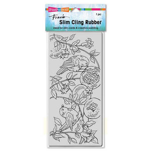 Stampendous! Fran's Slim Cling Rubber Stamp Pomegranate Birds (CSL29)
