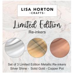 Lisa Horton Metallic Dye Ink Limited Edition set of 3 Reinkers (LHCIP225)