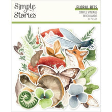 Load image into Gallery viewer, Simple Stories Simple Vintage Woodlands Bits n Pieces Floral 34/Pkg (24723)
