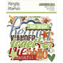 Load image into Gallery viewer, Simple Stories Simple Vintage Woodlands Bits n Pieces Sentiment 53/Pkg (24725)
