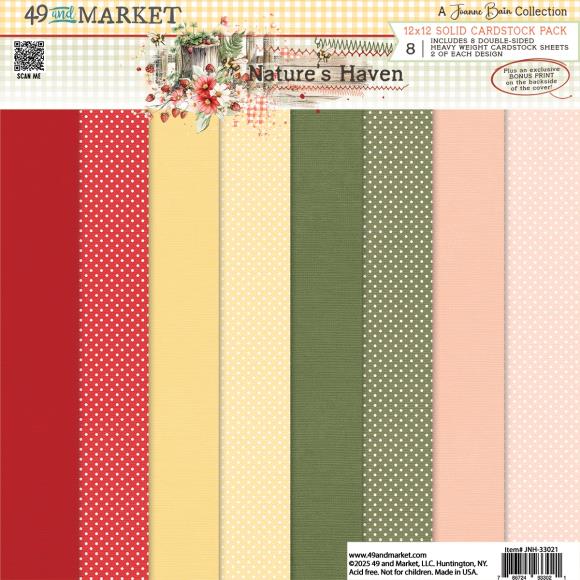 49 and Market Natures Haven 12x12 Solid Cardstock Pack (JNH-33021)