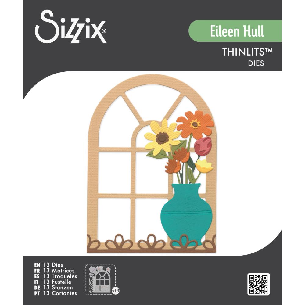 Sizzix Thinlits Eileen Hull Windowsill, Flowers and Vase