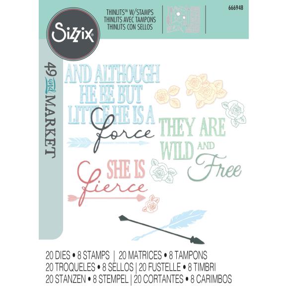 Sizzix 49 and Market Forces of Nature Stamp and Die Set (666948)